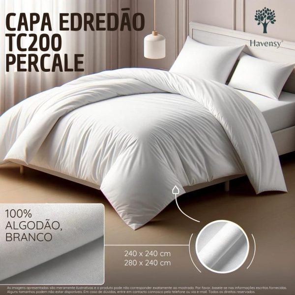 Capa de edredão TC200 percale