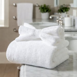 Toalha de bidé lisa em Felpo