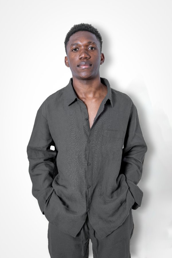 Camisa Linho Cinza Homem - Image 2