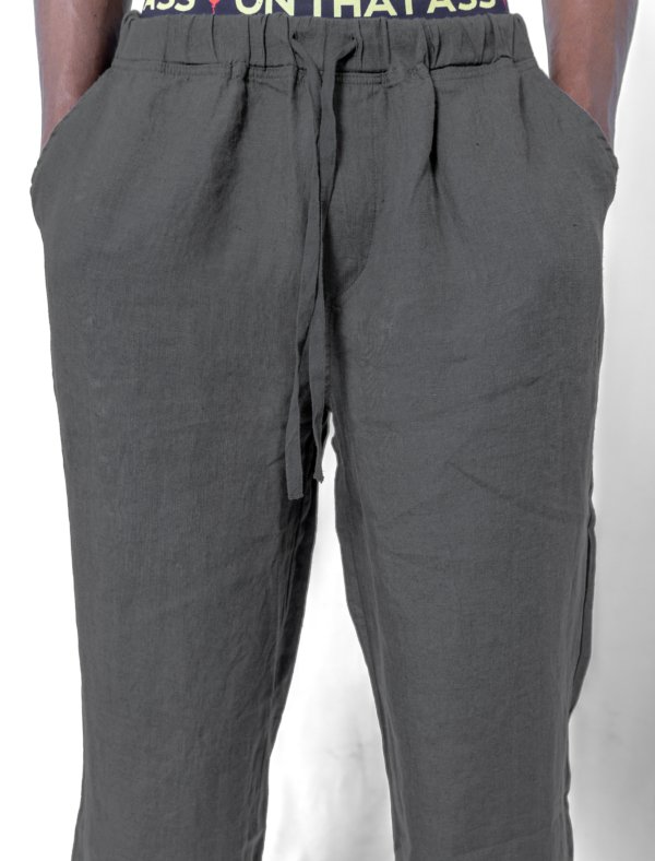 Calça Linho Cinza Homem